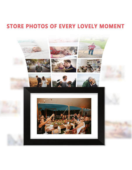 Marco de fotos digital AEEZO 10.1" 1280x800 WiFi táctil negro