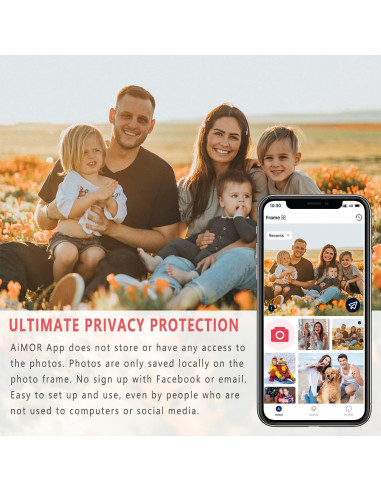 Marco de fotos digital AEEZO 10.1" 1280x800 WiFi táctil negro