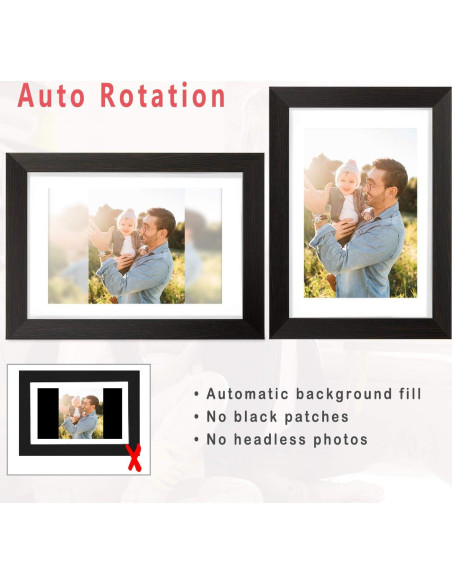 Marco de fotos digital AEEZO 10.1" 1280x800 WiFi táctil negro