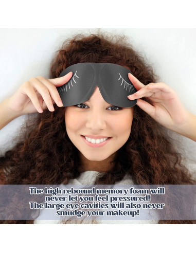 4 Pcs Máscara de Sueño 3D Sureio Ajustable Bloqueo Luz