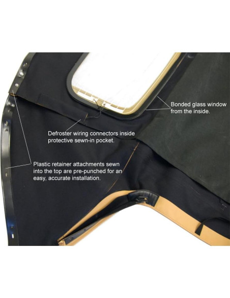 Techo Convertible Sierra Auto Tops para Mazda Miata 1990-2005 - Negro