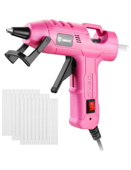 Pistola de Pegamento Caliente DEKOPRO 20W Rosa 30 Barras