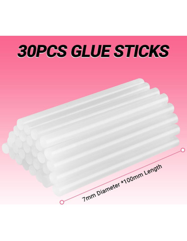 Pistola de Pegamento Caliente DEKOPRO 20W Rosa 30 Barras