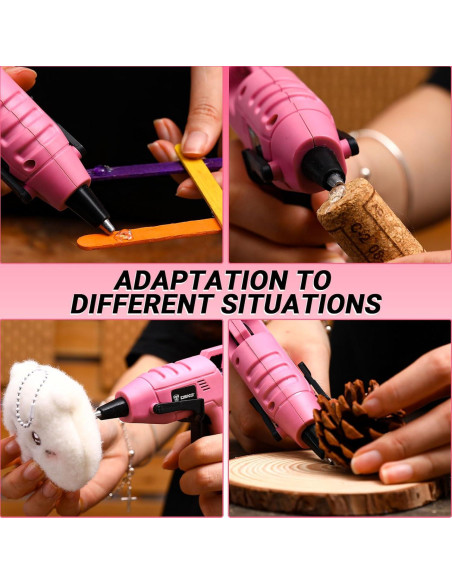 Pistola de Pegamento Caliente DEKOPRO 20W Rosa 30 Barras