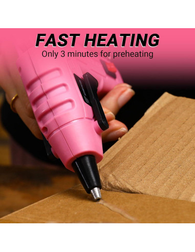 Pistola de Pegamento Caliente DEKOPRO 20W Rosa 30 Barras