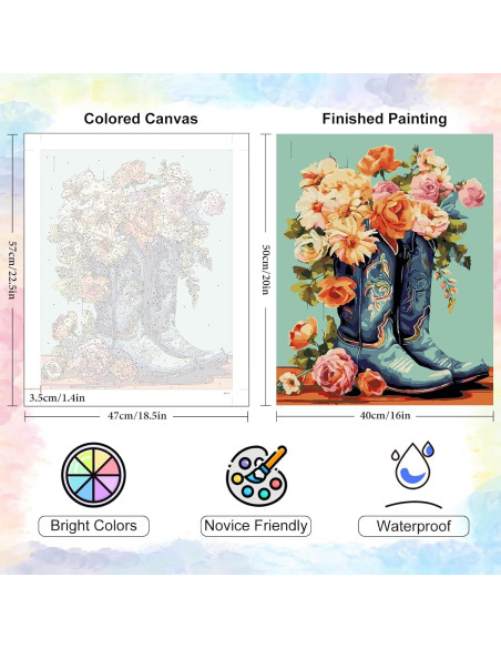 Kit de Pintura por Números Yezavesu Adultos 40.64x50.8 cm