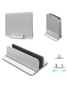 Soporte Vertical para Laptop Willdone Ajustable Plata