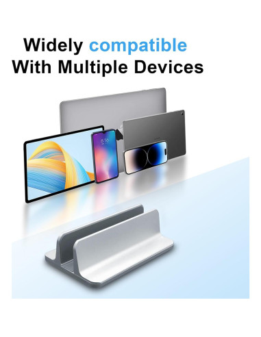 Soporte Vertical para Laptop Willdone Ajustable Plata