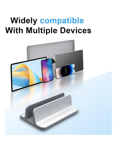 Soporte Vertical para Laptop Willdone Ajustable Plata