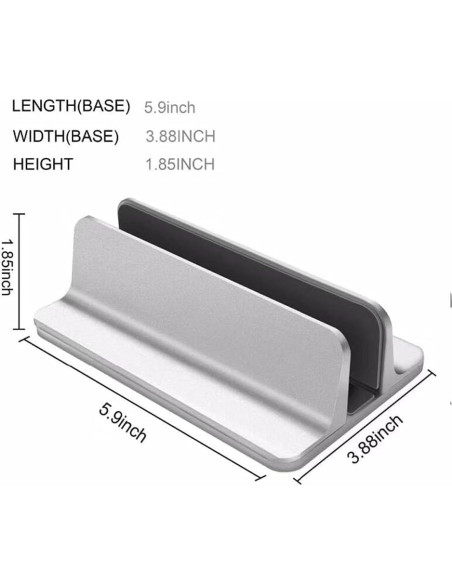 Soporte Vertical para Laptop Willdone Ajustable Plata