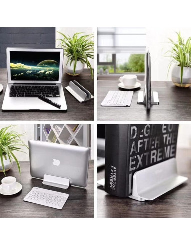 Soporte Vertical para Laptop Willdone Ajustable Plata