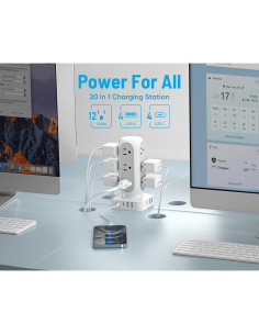 Torre de Regleta TenTrend 40W con 12 Salidas y 8 USB 2