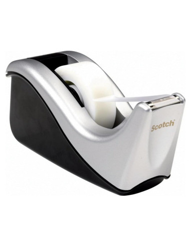 Dispensador de Cinta Scotch Bicolor Plateado/Negro 1"
