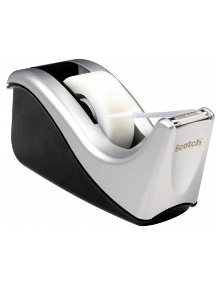 Dispensador de Cinta Scotch Bicolor Plateado/Negro 1"