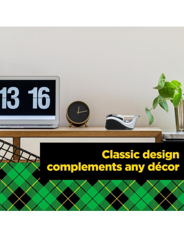 Dispensador de Cinta Scotch Bicolor Plateado/Negro 1"