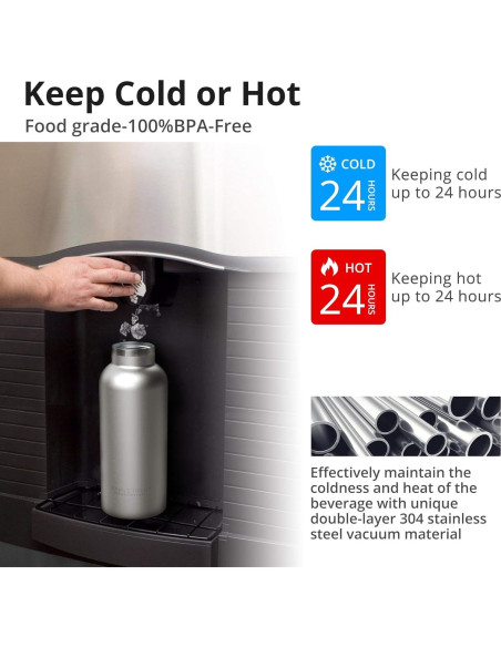 Botella de Agua Acero Inoxidable TRIPLE TREE 0.5L Aislada