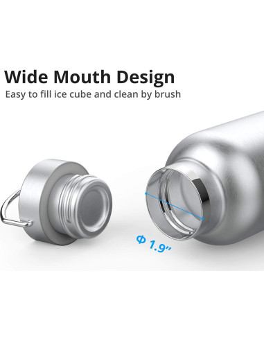 Botella de Agua Acero Inoxidable TRIPLE TREE 0.5L Aislada