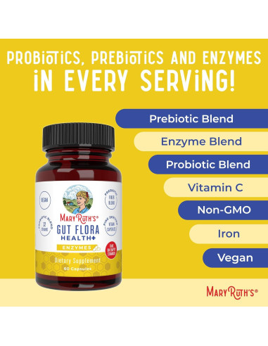 MaryRuth Organics Enzimas Digestivas y Probioticos 60 Cápsulas