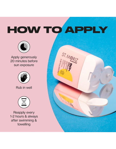 St Moriz Suncare Loción Facial SPF 50 - Vegano y Resistente al Agua