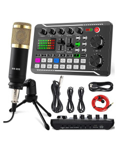 Kit de Podcast SINWE con Micrófono y Mezclador Profesional