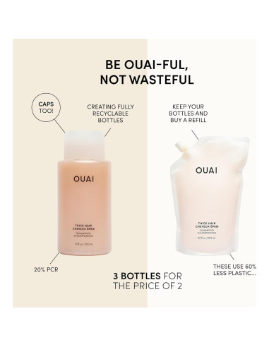 Champú Hidratante OUAI para Cabello Espeso - 2 Unidades 300ml