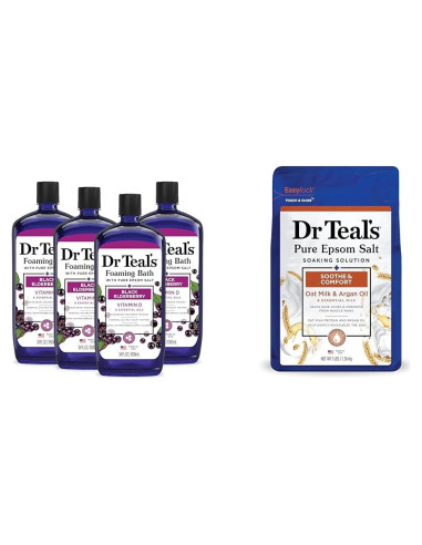 Baño Espumoso Dr Teal's con Sal de Epsom y Vitamina D 4x1008ml