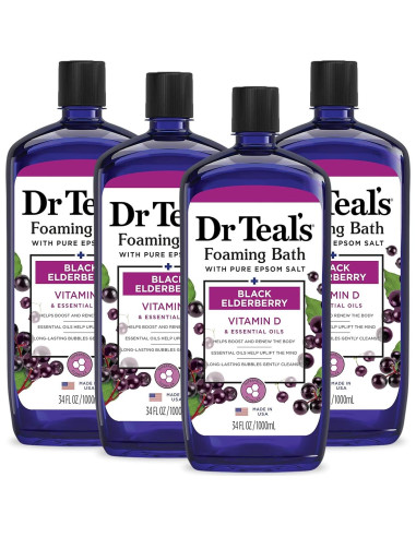 Baño Espumoso Dr Teal's con Sal de Epsom y Vitamina D 4x1008ml