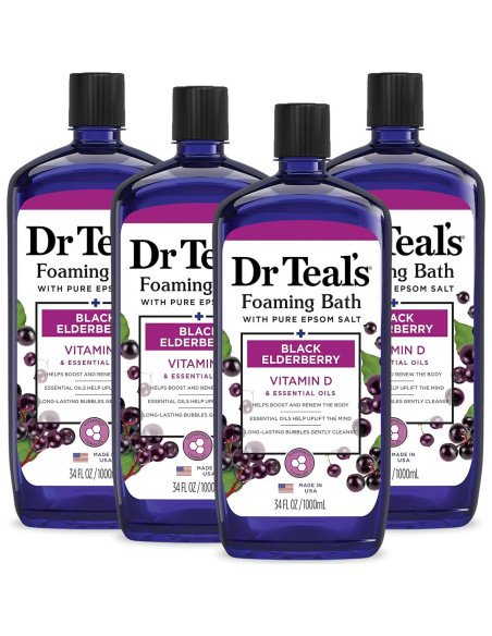 Baño Espumoso Dr Teal's con Sal de Epsom y Vitamina D 4x1008ml