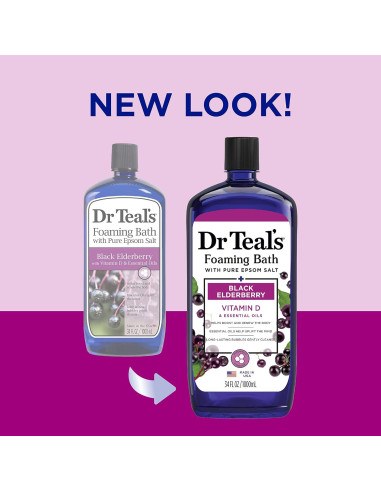 Baño Espumoso Dr Teal's con Sal de Epsom y Vitamina D 4x1008ml