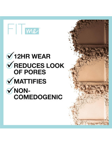 Base Líquida y Polvo Compacto Maybelline Fit Me Mate Porcelana