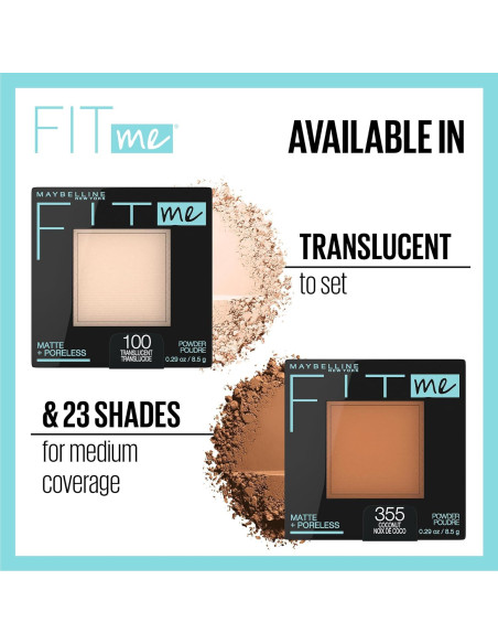 Base Líquida y Polvo Compacto Maybelline Fit Me Mate Porcelana Base Líquida y Polvo Compacto Maybelline Fit Me Mate Porcelana