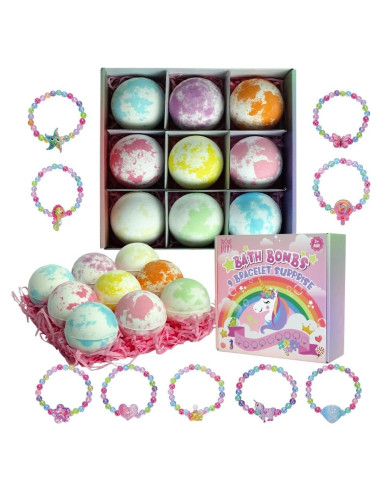 KAV Conjunto de 9 Bombas de Baño Efervescentes con Pulsera