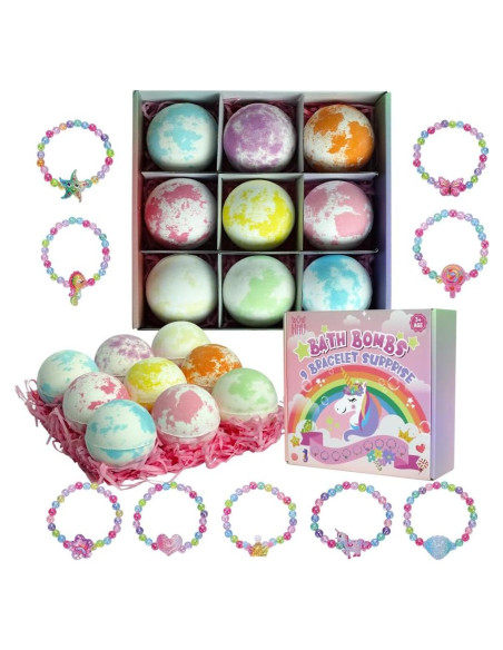 KAV Conjunto de 9 Bombas de Baño Efervescentes con Pulsera
