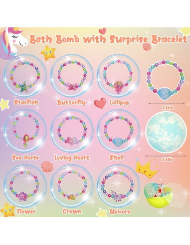 KAV Conjunto de 9 Bombas de Baño Efervescentes con Pulsera