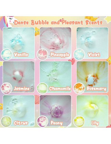 KAV Conjunto de 9 Bombas de Baño Efervescentes con Pulsera