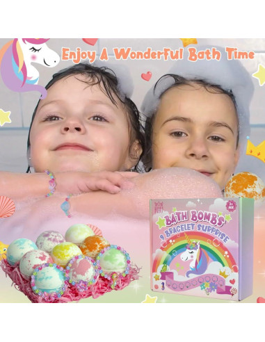 KAV Conjunto de 9 Bombas de Baño Efervescentes con Pulsera