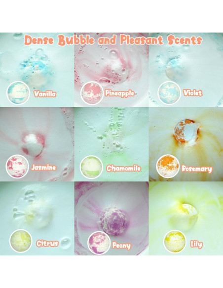 KAV Conjunto de 9 Bombas de Baño Efervescentes con Pulsera