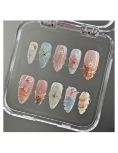 Uñas Postizas Hechas a Mano MAGLFELL Almendra Media 10 Pcs