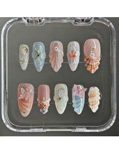 Uñas Postizas Hechas a Mano MAGLFELL Almendra Media 10 Pcs 2