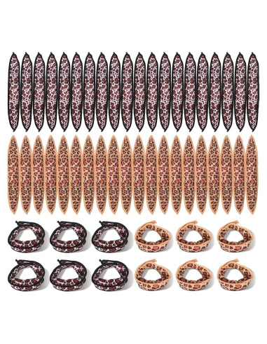 Rulos Suaves para Cabello Bememo 40 Piezas Sin Calor Leopardo