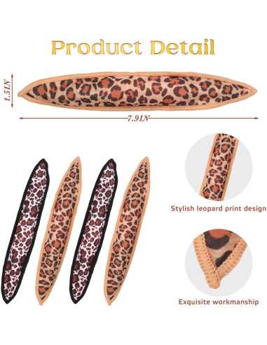 Rulos Suaves para Cabello Bememo 40 Piezas Sin Calor Leopardo