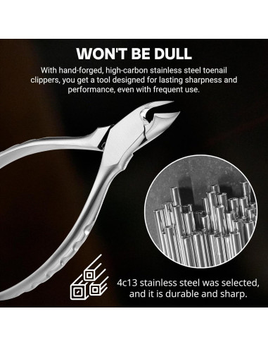 Alicates para Uñas de Pies VERVINEO - Acero Quirúrgico 14.3x9cm