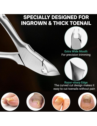Alicates para Uñas de Pies VERVINEO - Acero Quirúrgico 14.3x9cm