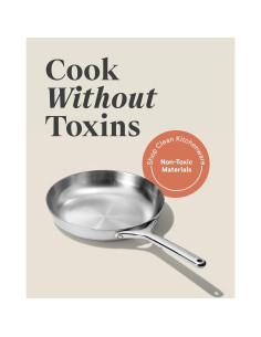 Sartén de Acero Inoxidable Caraway 20 cm con Tapa de Vidrio 2