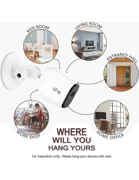 Soporte Adhesivo para Cámara HOLACA - 2 Pack, Sin Tornillos