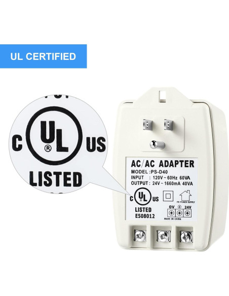 Transformador Hotop 24V 40VA Enchufable con Fusible PTC