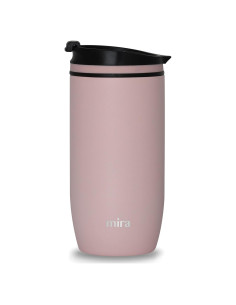 Taza de Café de Viaje MIRA 16 oz Acero Inoxidable Rosa Taffy