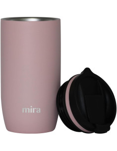 Taza de Café de Viaje MIRA 16 oz Acero Inoxidable Rosa Taffy 2