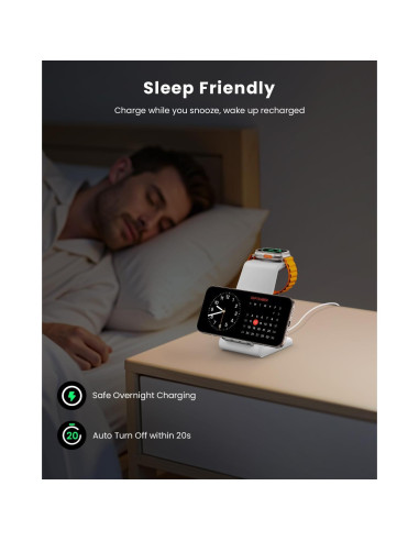 GEEKERA Estación Carga Inalámbrica 3 en 1 para Apple