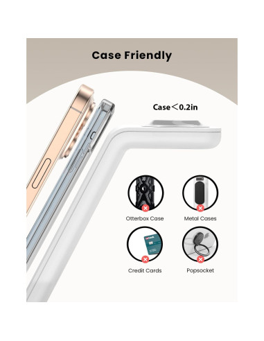 GEEKERA Estación Carga Inalámbrica 3 en 1 para Apple